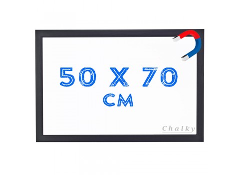 Chalky Manyetik Beyaz Yazı Tahtası Siyah Çerçeveli 50x70 cm